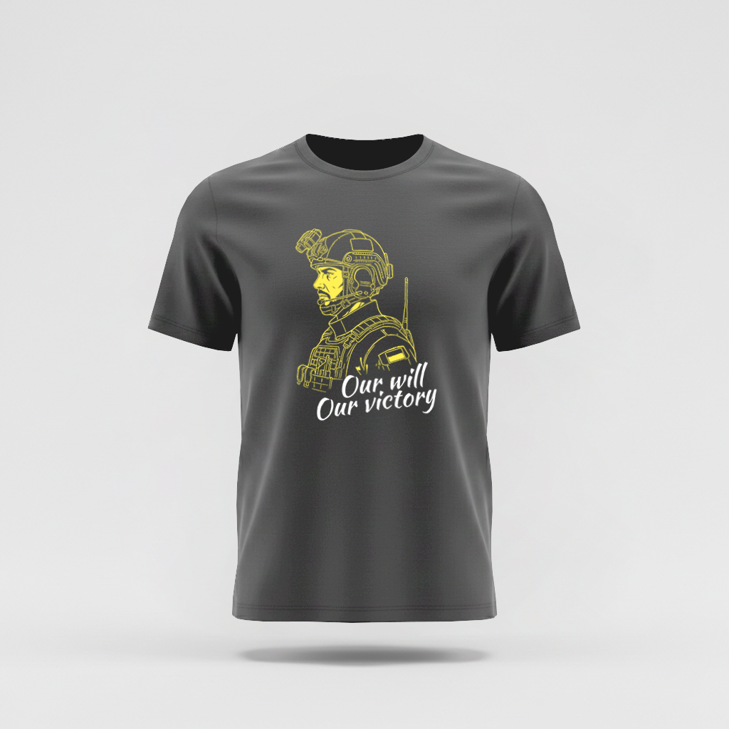 Футболка з принтом "Our will" 1 tshirt grey 16